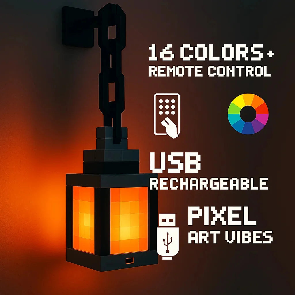 مصباح ليلي بتصميم البكسل - إضاءة جدارية USB إبداعية لغرف الألعاب وديكور غرف النوم